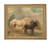 λ THOMAS SHERWOOD LA FONTAINE (BRITISH 1915-2007), WHITE HORSE AND A DONKEY