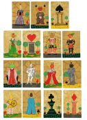 λ AGOSTINO NANI (ITALIAN 20TH CENTURY), A SET OF 15 PLAYING CARD PAINTINGS