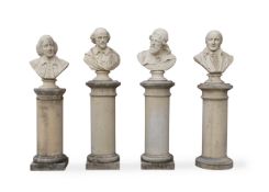 A SERIES OF FOUR HADDONSTONE BUSTS, 20TH CENTURY
