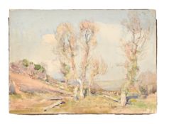 SAMUEL JOHN LAMORNA BIRCH (BRITISH 1869-1955), SILVER BIRCHES IN A LANDSCAPE
