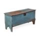 A BLUE PAINTED PINE BOARDED TRUNK OR COFFER, FIRST HALF 19TH CENTURY - Image 1 of 3