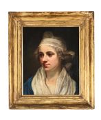 ENGLISH SCHOOL (LATE 18TH CENTURY), PORTRAIT OF A LADY IN A WHITE HEADBAND