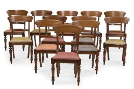 A SET OF TWELVE VICTORIAN MAHOGANY DINING CHAIRS, CIRCA 1840