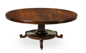 A MAHOGANY CIRCULAR CENTRE TABLE, IRISH, CIRCA 1830 AND LATER