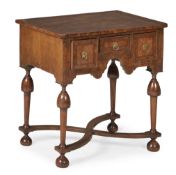A WALNUT AND FEATHERBANDED SIDE TABLE OR LOWBOY, CIRCA 1700 AND LATER