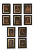 ENGLISH SCHOOL (19TH CENTURY), A SET OF ELEVEN PORTRAITS OF HISTORIC 'EMINENT PERSONAGES'