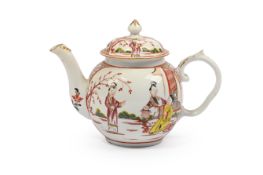 A BRISTOL (CHAMPION) GLOBULAR TEAPOT AND COVER, CIRCA 1780