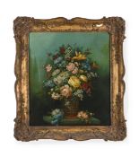 WILLIAM PEGG (BRITISH 1775-1851), STILL LIFE OF FLOWERS IN A WICKER BASKET