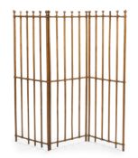 A VICTORIAN ASH THREE FOLD SCREEN, LATE 19TH CENTURY