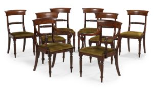 A SET OF EIGHT GEORGE IV MAHOGANY DINING CHAIRS, CIRCA 1830