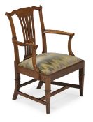 A GEORGE III MAHOGANY ARMCHAIR, CIRCA 1780