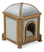 A 'NICHE A CHIEN' OR A DOME TOPPED GILTWOOD DOG ARK, MODERN
