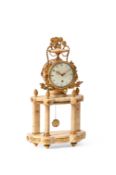 A MARBLE AND GILT-METAL-MOUNTED FRENCH MANTEL TIMEPIECE, LATE 19TH CENTURY
