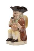 A STAFFORDSHIRE CREAMWARE TOBY JUG, LATE 18TH CENTURY