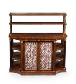 Y A REGENCY FIGURED ROSEWOOD BREAKFRONT SIDE CABINET, CIRCA 1815