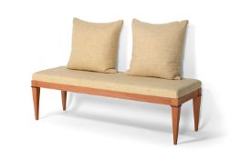 GOSLING LONDON, A MAPLE AND BRONZE MOUNTED FOOTSTOOL, IN THE MANNER OF DAVID LINLEY, MODERN
