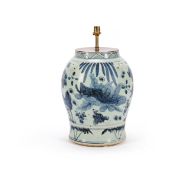 A CHINESE BLUE AND WHITE VASE