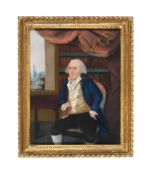 NAÏVE SCHOOL (CIRCA 1900), PORTRAIT OF A GENTLEMAN IN A LIBRARY INTERIOR