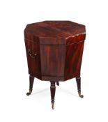 A REGENCY OCTAGONAL MAHOGANY CELLARETTE OR WINE COOLER, CIRCA 1815