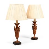 A PAIR OF DIRECTOIRE CARVED FRUITWOOD VASES, IN THE MANNER OF AUBERT PARENT, CIRCA 1800