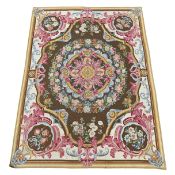 A PORTUGEUESE 'SAVONNERIE' FLAT WOVEN CARPET, FIRST HALF 20TH CENTURY