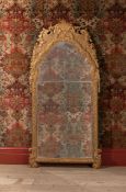 A LARGE GEORGE I CARVED GILTWOOD AND GESSO MIRROR, CIRCA 1720