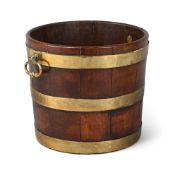 A GEORGE III MAHOGANY AND BRASS BOUND BUCKET, CIRCA 1780