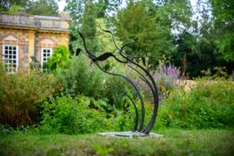 AFTER PAUL MARGETTS (1959-), A WROUGHT IRON SCULPTURE ‘FLYING GEESE’