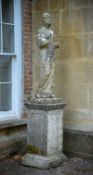 A VICTORIAN COMPOSITION STONE FIGURE OF A VESTAL MAIDEN, BY AUSTIN AND SEELEY, CIRCA 1860