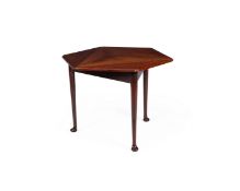 AN UNUSUAL GEORGE II MAHOGANY TRIANGULAR DROP LEAF TABLE, CIRCA 1750