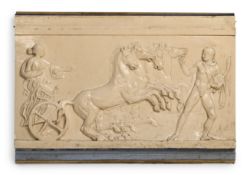 AFTER THE ANTIQUE, A PAINTED PLASTER OR COMPOSITION RELIEF PANEL, LATE 19TH CENTURY