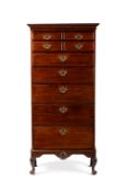 A GEORGE II MAHOGANY TALL CHEST OF DRAWERS, IRISH, CIRCA 1750