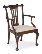 A GEORGE III MAHOGANY ARMCHAIR, CIRCA 1765