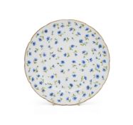 A SÈVRES PORCELAIN PLATE WITH AN OZIER-MOULDED BORDER, CIRCA 1783