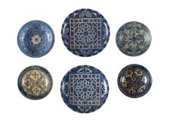 A GROUP OF MOROCCAN TIN GLAZED BLUE AND WHITE POTTERY, 19TH CENTURY
