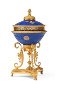 A REGENCY GILT BRONZE MOUNTED PORCELAIN POT POURRI, BY CHENEY OF LONDON, EARLY 19TH CENTURY