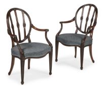 A PAIR OF GEORGE III MAHOGANY ARMCHAIRS, CIRCA 1775