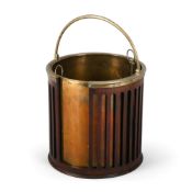 A GEORGE III MAHOGANY AND BRASS MOUNTED PLATE BUCKET, CIRCA 1790