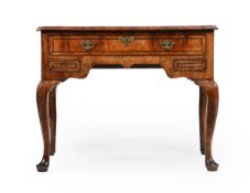 A GEORGE I WALNUT AND FEATHERBANDED SIDE TABLE OR LOWBOY, CIRCA 1720