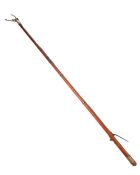 AN ASH AND BRASS LIBRARY LONG ARM, 19TH CENTURY