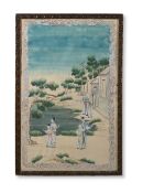 A SET OF FOUR CHINESE EXPORT WALLPAPER PAINTINGS, 19TH CENTURY
