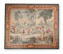 A FLEMISH GENRE TAPESTRY 'THE KERMESSE' OR 'VILLAGE FEAST', EARLY 19TH CENTURY