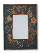 A WALNUT AND NEEDLEWORK MIRROR, IN CHARLES II STYLE, LATE 18TH OR 19TH CENTURY