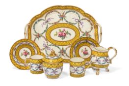 A SÈVRES YELLOW-GROUND DEJEUNER TÊTE-À-TÊTE, DATED 1786