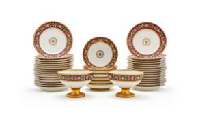 A LOUIS XVIII SÈVRESPORCELAIN (HARD PASTE) PART DESSERT SERVICE IN GREEK REVIVAL STYLE, CIRCA 1818
