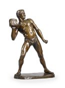 A CONTINENTAL BRONZE FIGURE OF A CLASSICAL ATHLETE, LATE 19TH CENTURY