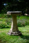 A COMPOSITION STONE HEXAGONAL BIRD BATH, IN ART NOUVEAU STYLE, 20TH CENTURY