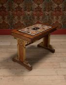 Y A GEORGE IV ROSEWOOD, PARCEL GILT AND SPECIMEN MARBLE CENTRE TABLE, CIRCA 1830