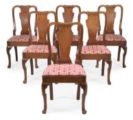 A SET OF SIX GEORGE II SOLID WALNUT CHAIRS, CIRCA 1735