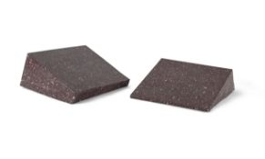 TWO LARGE SECTIONS OF PART POLISHED EGYPTIAN PORPHYRY